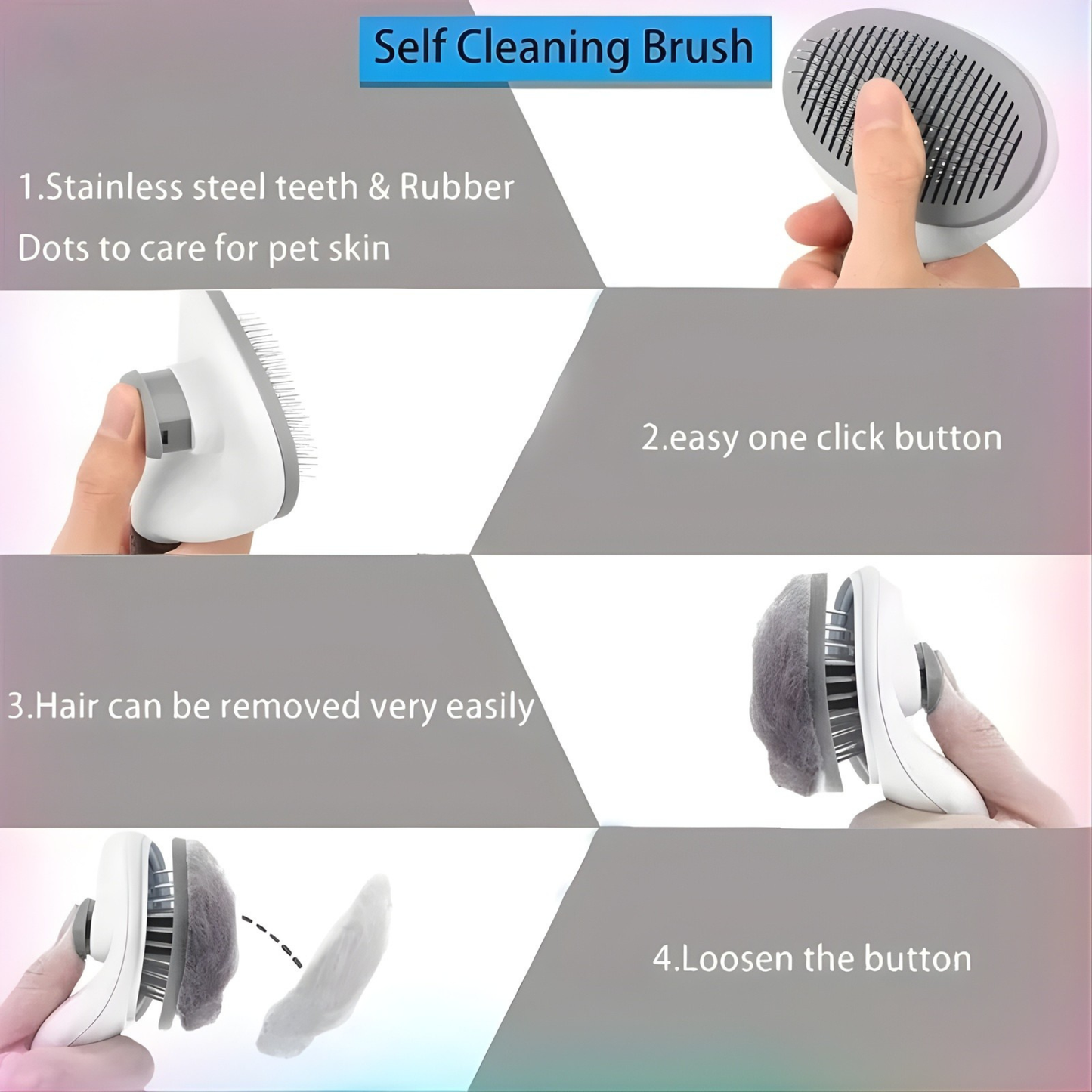 Self-Cleaning Pet Hair Comb